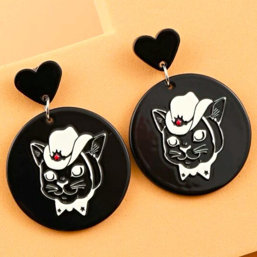 Cat Dangle Earrings